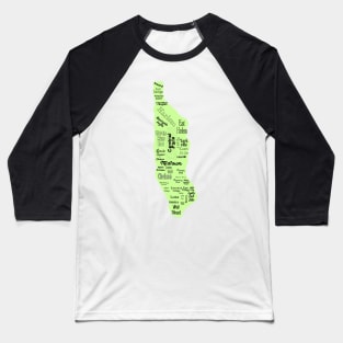 new york city/manhattan map - green Baseball T-Shirt